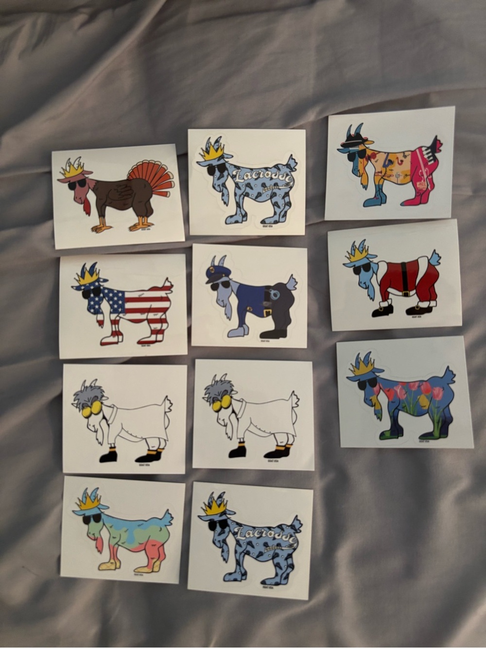 11 goat USA stickers bundle